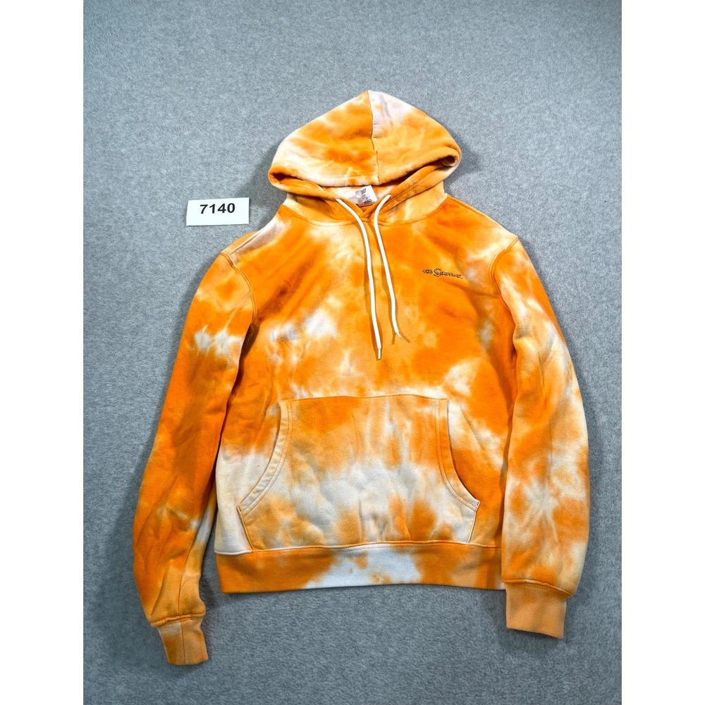 Mad Engine The Simpsons Hoodie Mens Small Orange White Skeleton Bart Graphic